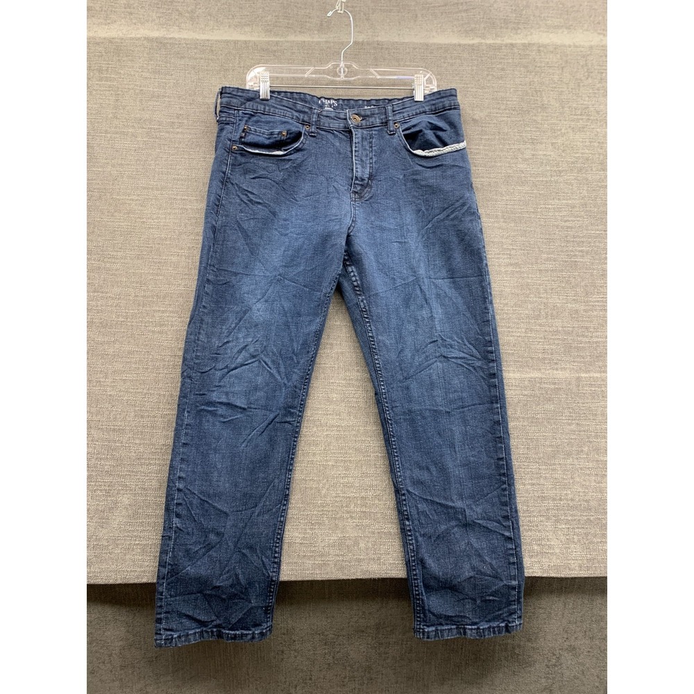 Chaps Jeans Men 36x29 Blue Denim Cotton Stretch Mid Rise Straight Leg Streetwear